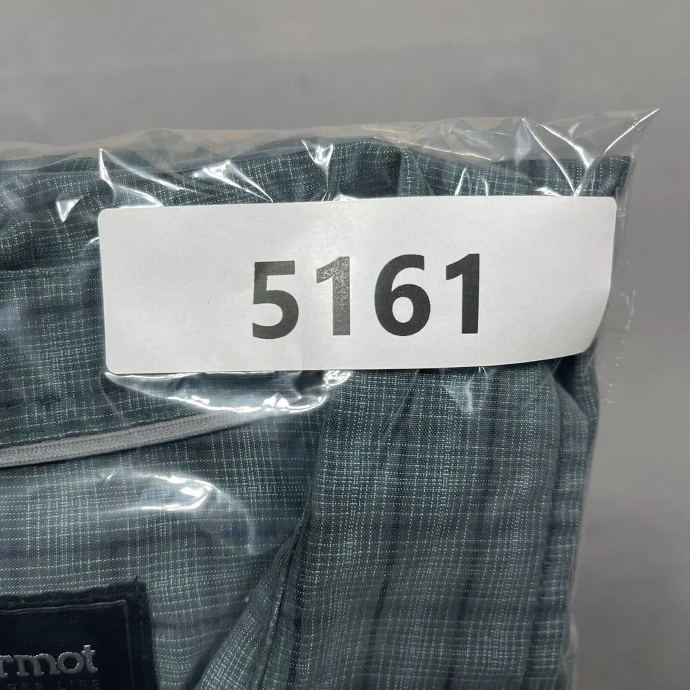 Marmot Plaid Shirt Men Large Regular Short Sleeve Blue Green Button Up Gorpcore